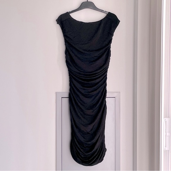 💗 NWOT H&M Black Draped Dress - Picture 4 of 7